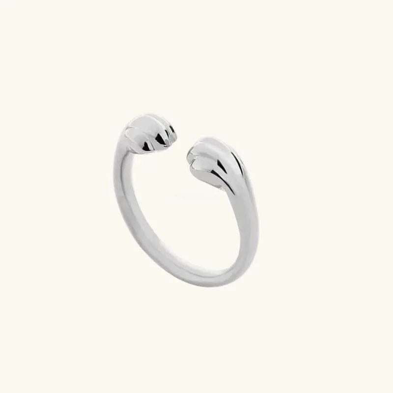 Silver Cute Cat Paw Ring