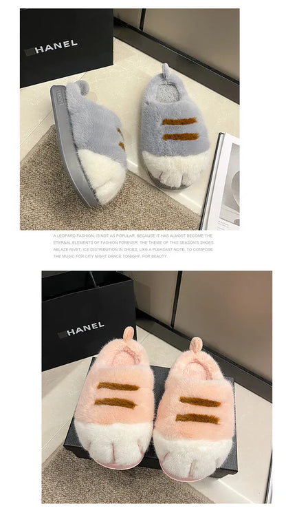 2025 New Cute Cat Paw Slippers