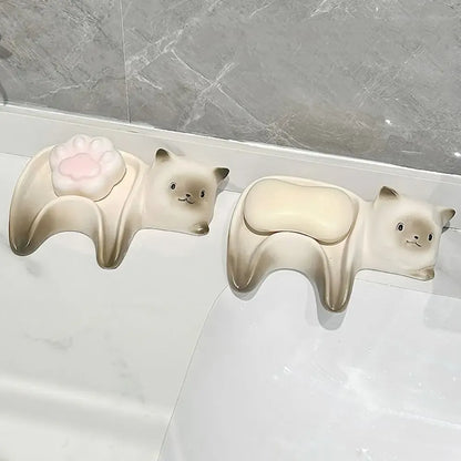 Creative Ceramic Cat Soap Box
