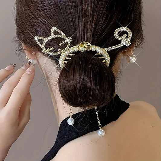 Cat Mom Tassel Hair Clip