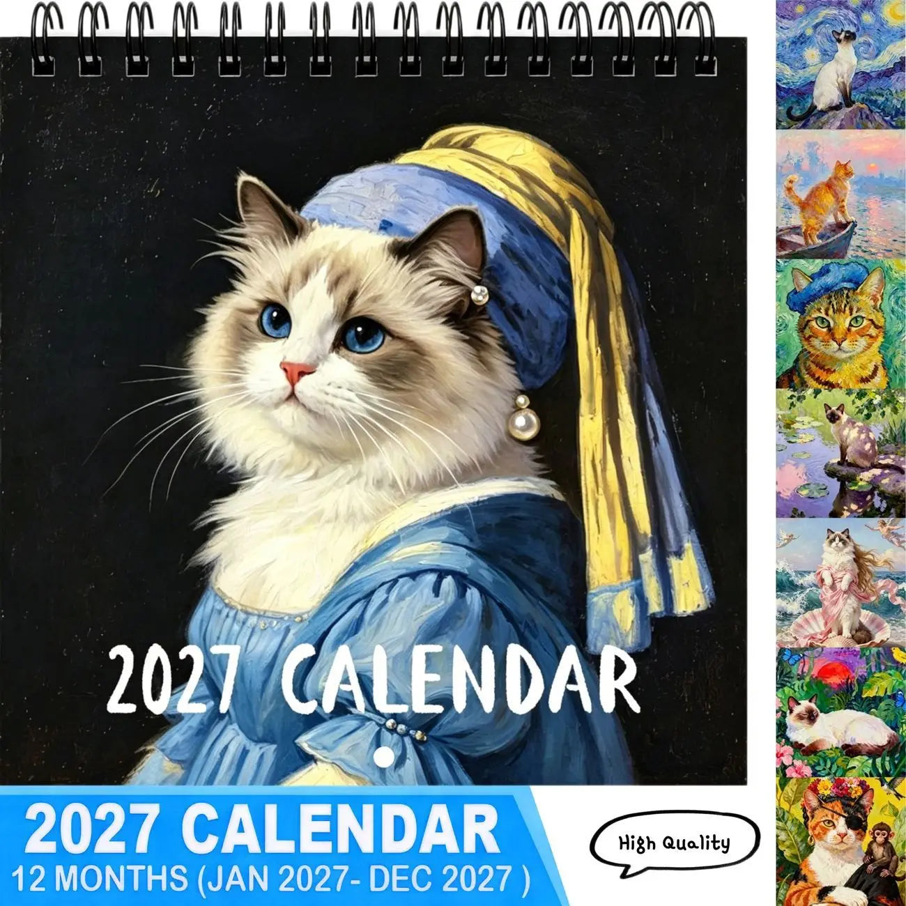 2027 Classic Painting Wall Cat Calendar