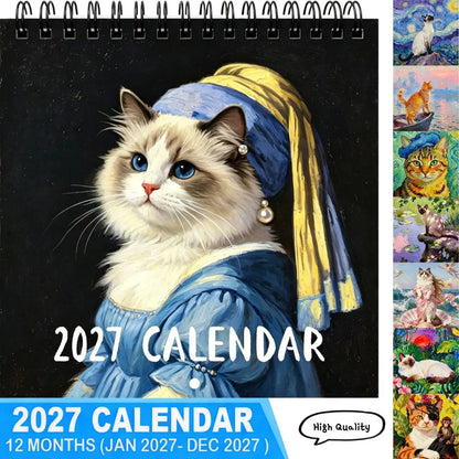 2027 Classic Painting Wall Cat Calendar