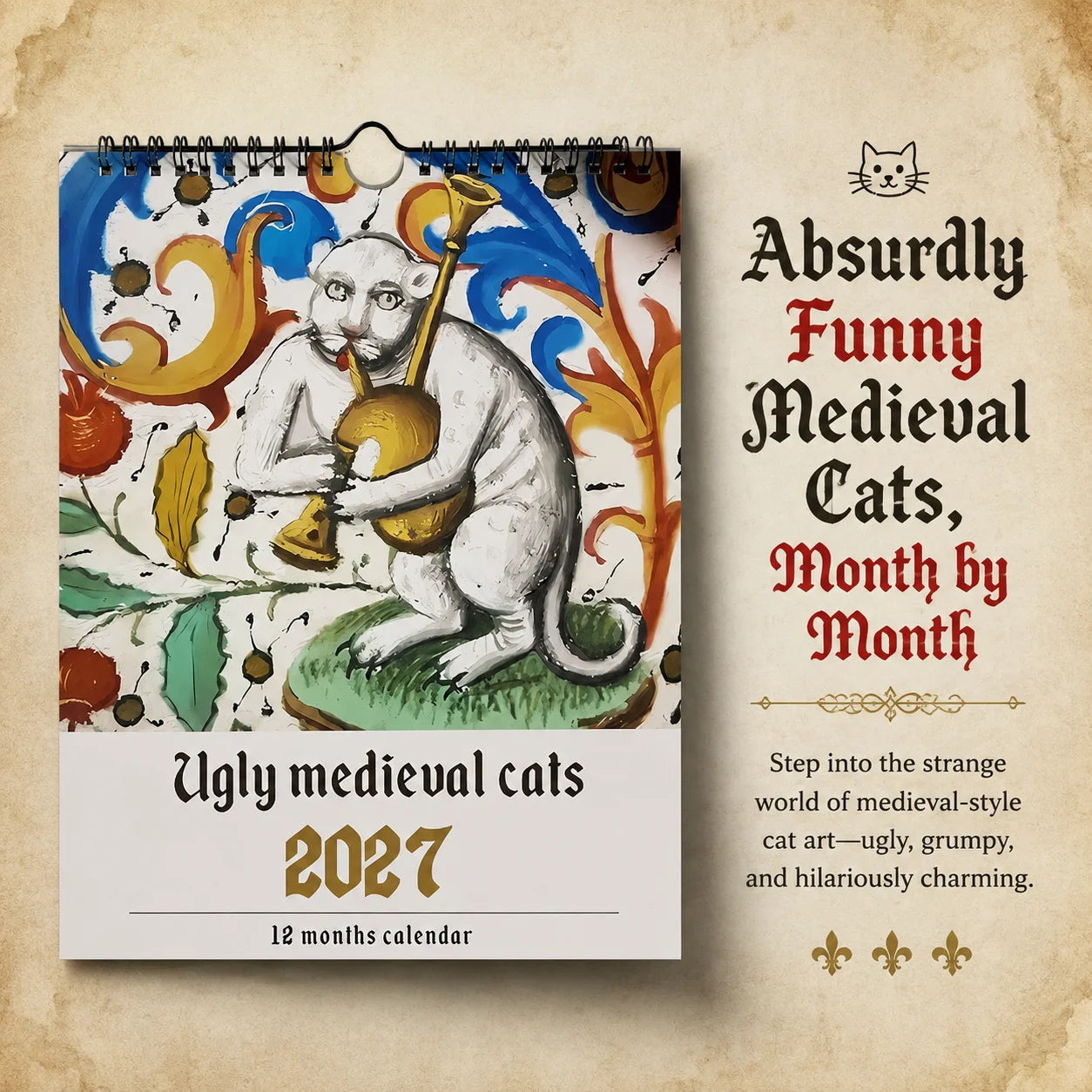 Ugly Medieval Cats Calendar 2027