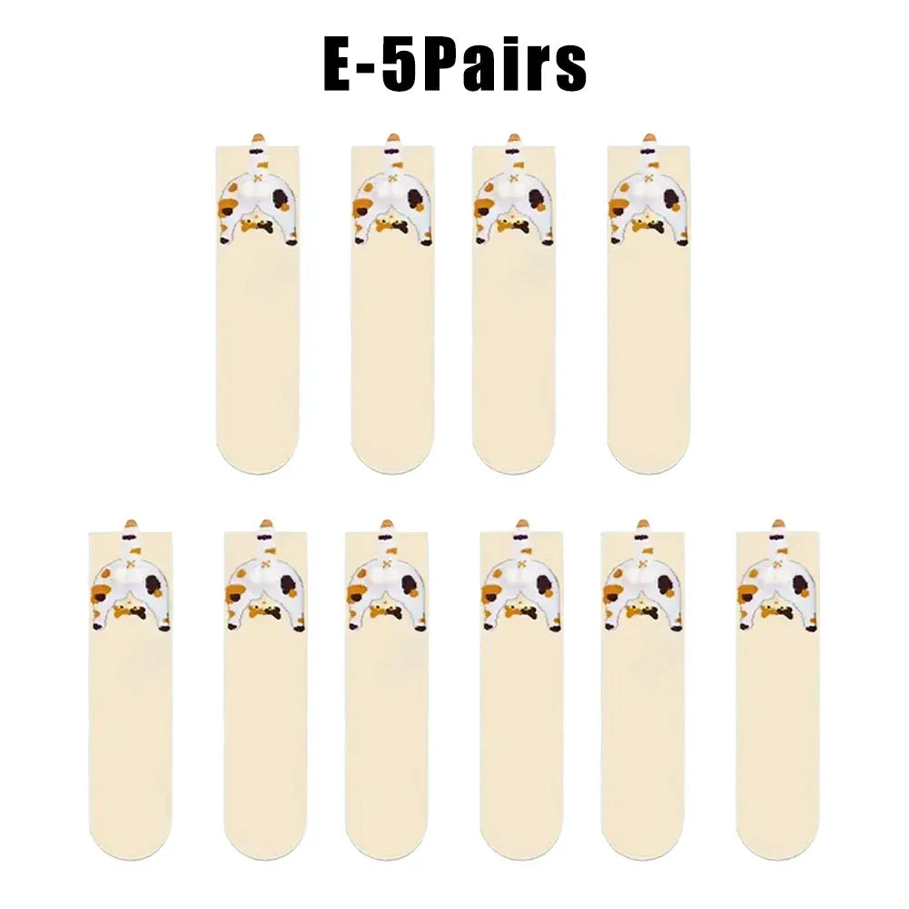 Funny Cat Socks with Fuzzy Balls