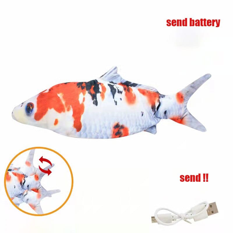 Cat toy with electric fish movement for interactive fun
