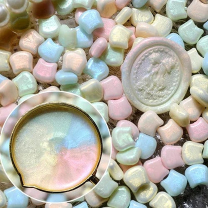 80pcs Glittering Cat Head Wax Beads
