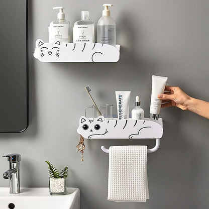 Cat-themed bathroom storage