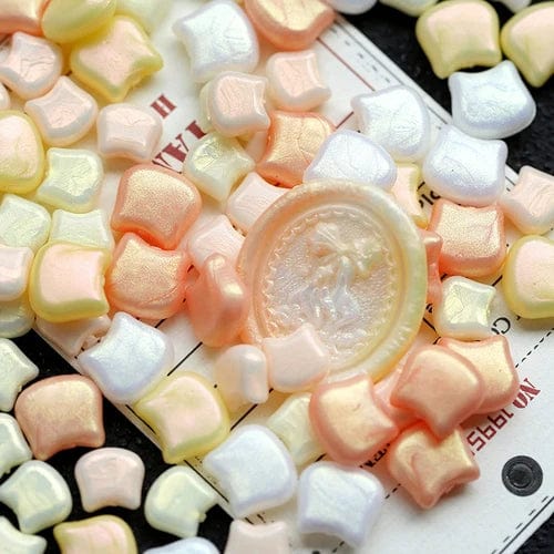 80pcs Glittering Cat Head Wax Beads