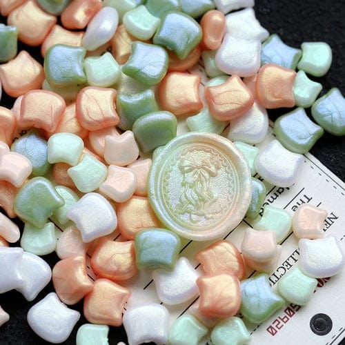 80pcs Glittering Cat Head Wax Beads