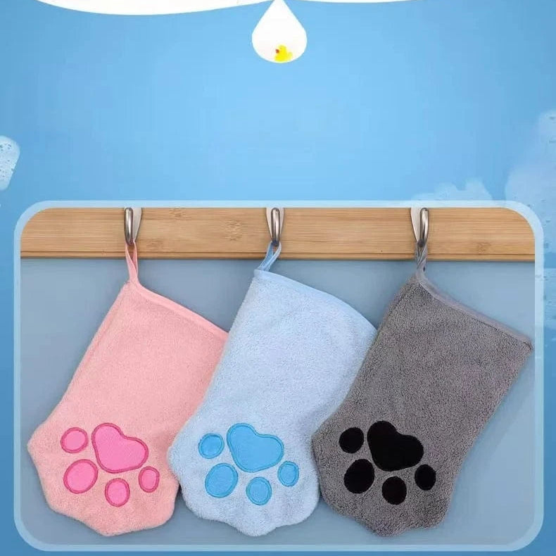 Cat Paw Grooming Glove Towel