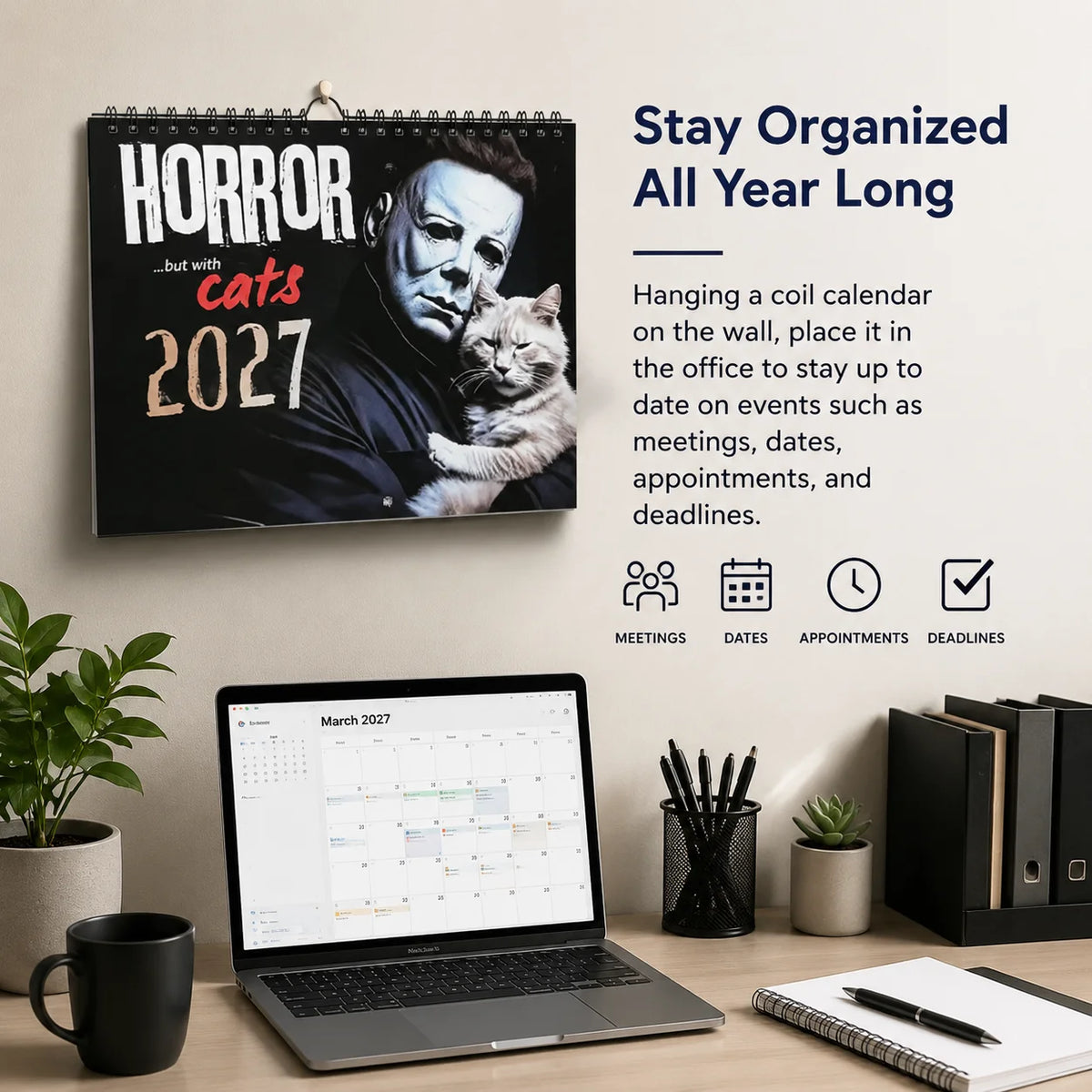 2027 Spooky Horror Cat Calendar
