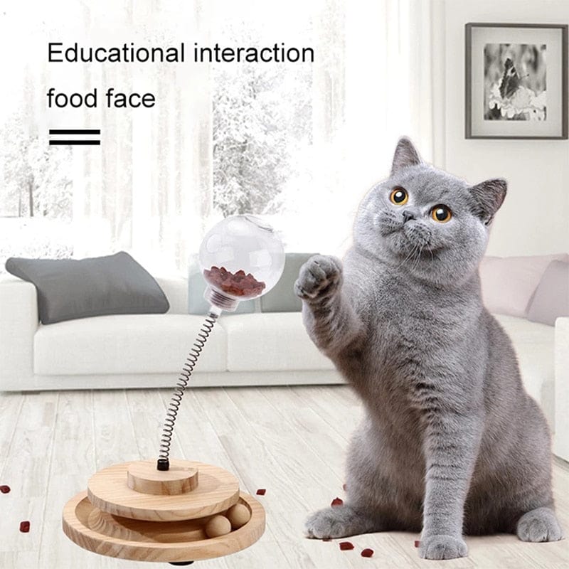 Interactive swinging cat treat dispenser