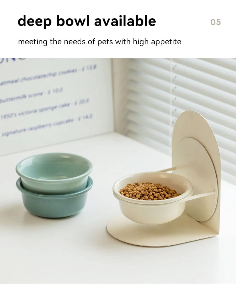 Detachable Adjustable cat ceramic bowl