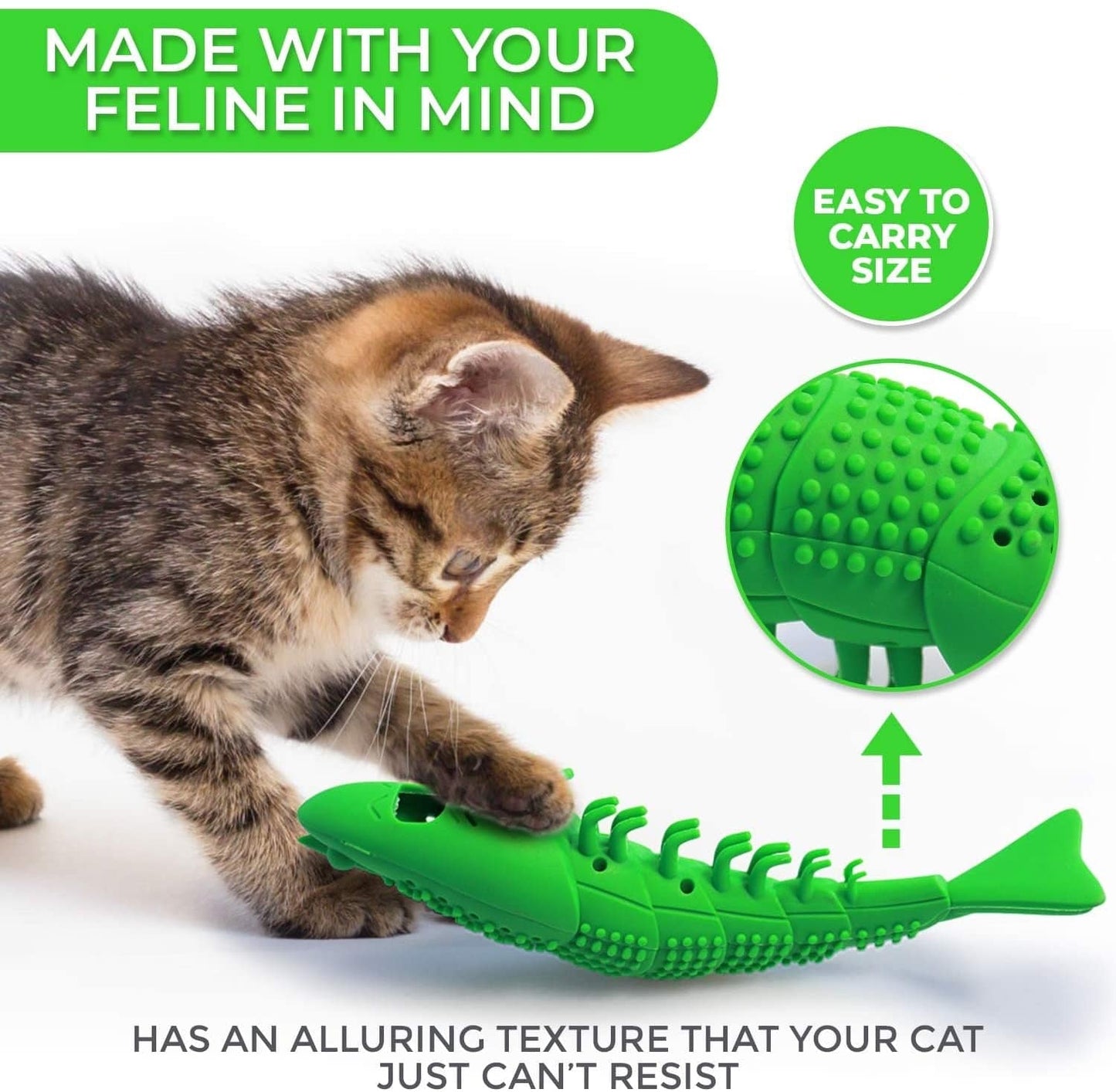 Cat lover's toothbrush chew toy for dental health