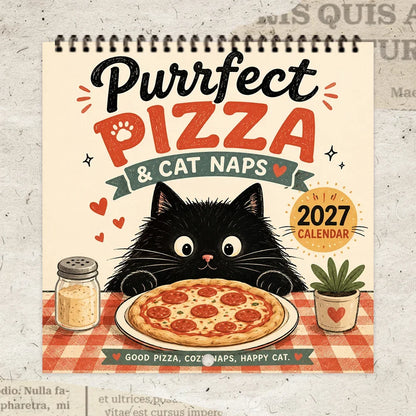 Purrfect Pizza and Cat Naps 2027 Calendar