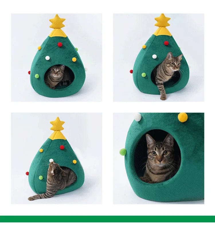 Warm Cat Christmas Tree Bed