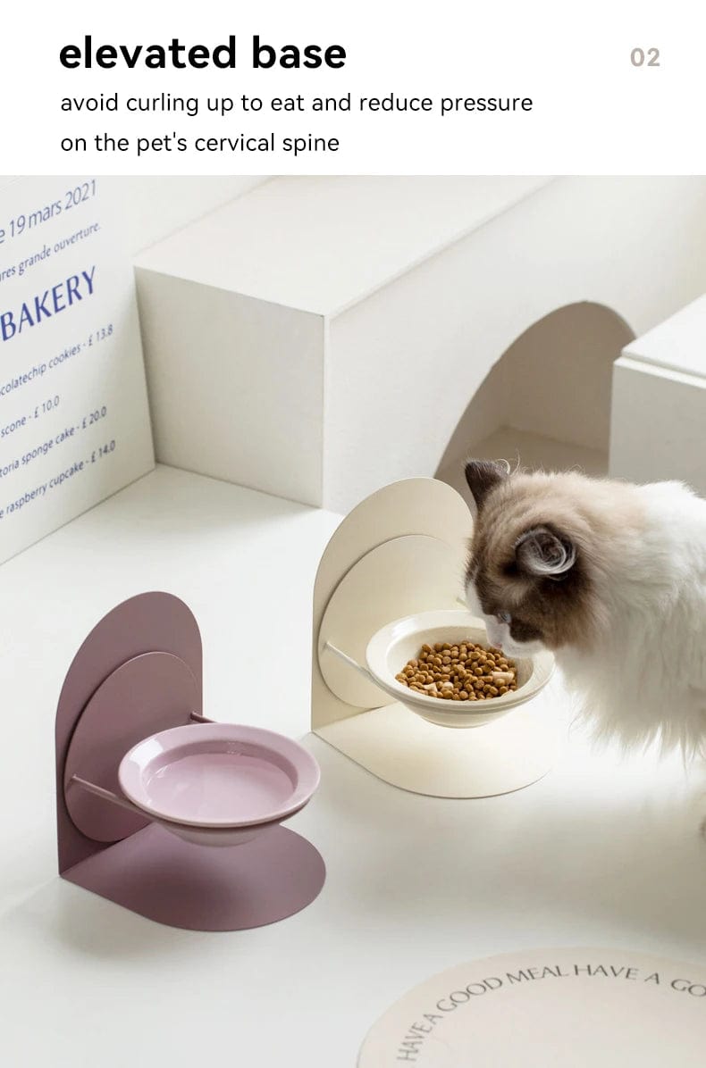 Detachable Adjustable cat ceramic bowl