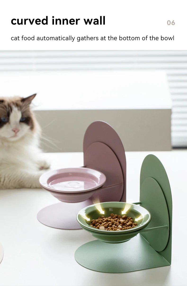 Detachable Adjustable cat ceramic bowl