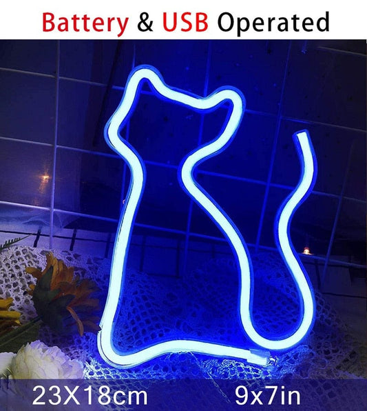 LED neon cat lamp decor series