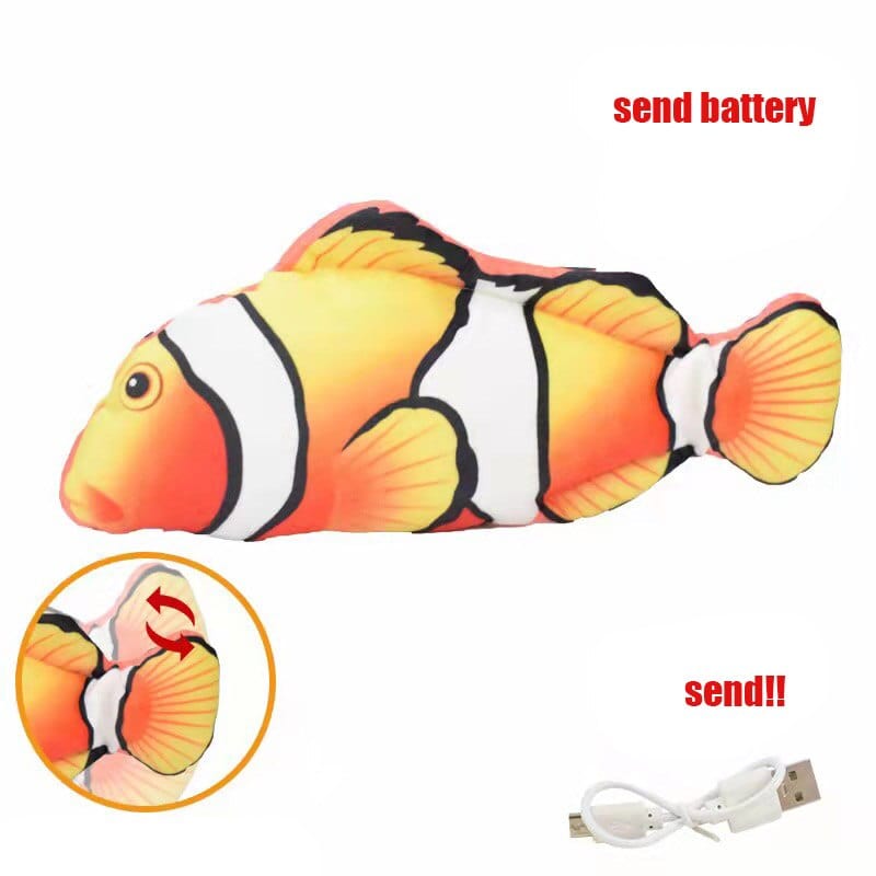 Electric fish petting toy for cats' entertainment