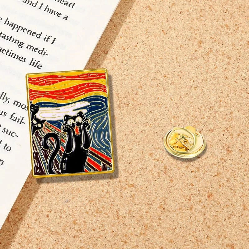 Cats in Oil Painting Enamel Pin 