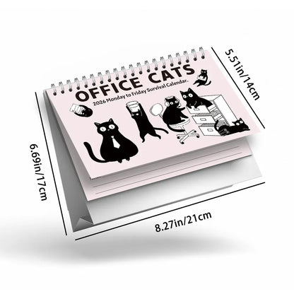 Office Cats Desk Calendar 2026
