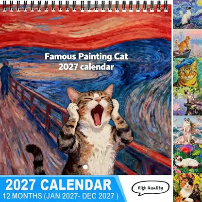 2027 Classic Painting Wall Cat Calendar