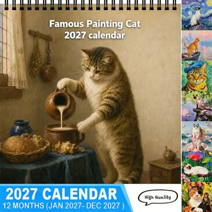 2027 Classic Painting Wall Cat Calendar