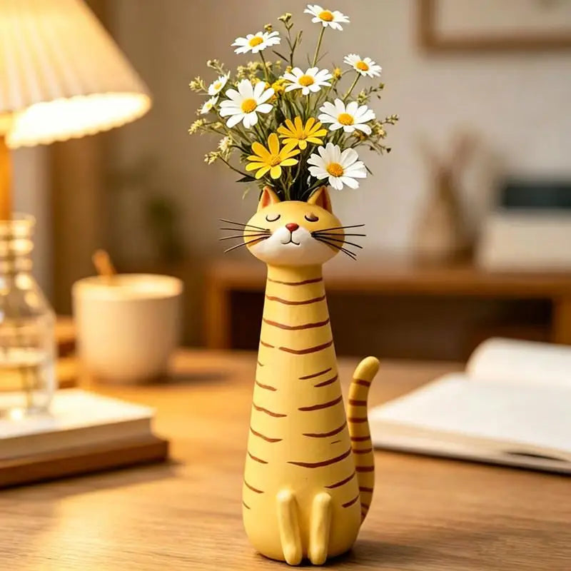 Long Necked Cat Flower Vases