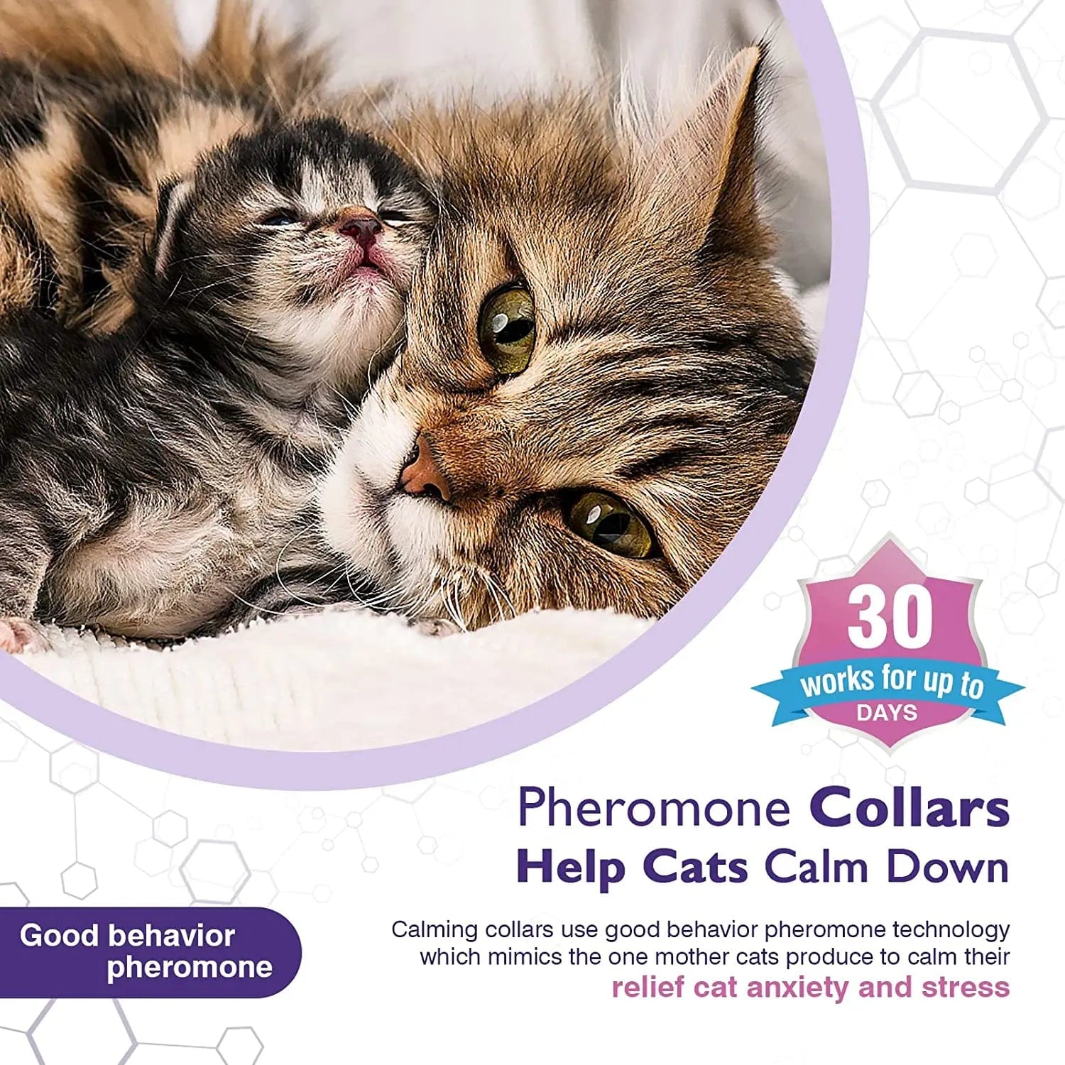 Safe and effective cat calming collars 4 pieces