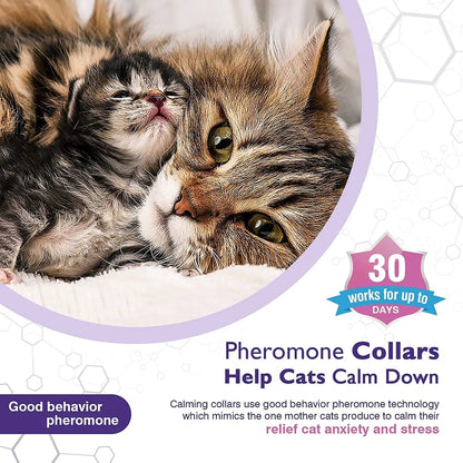 Safe and effective cat calming collars 4 pieces