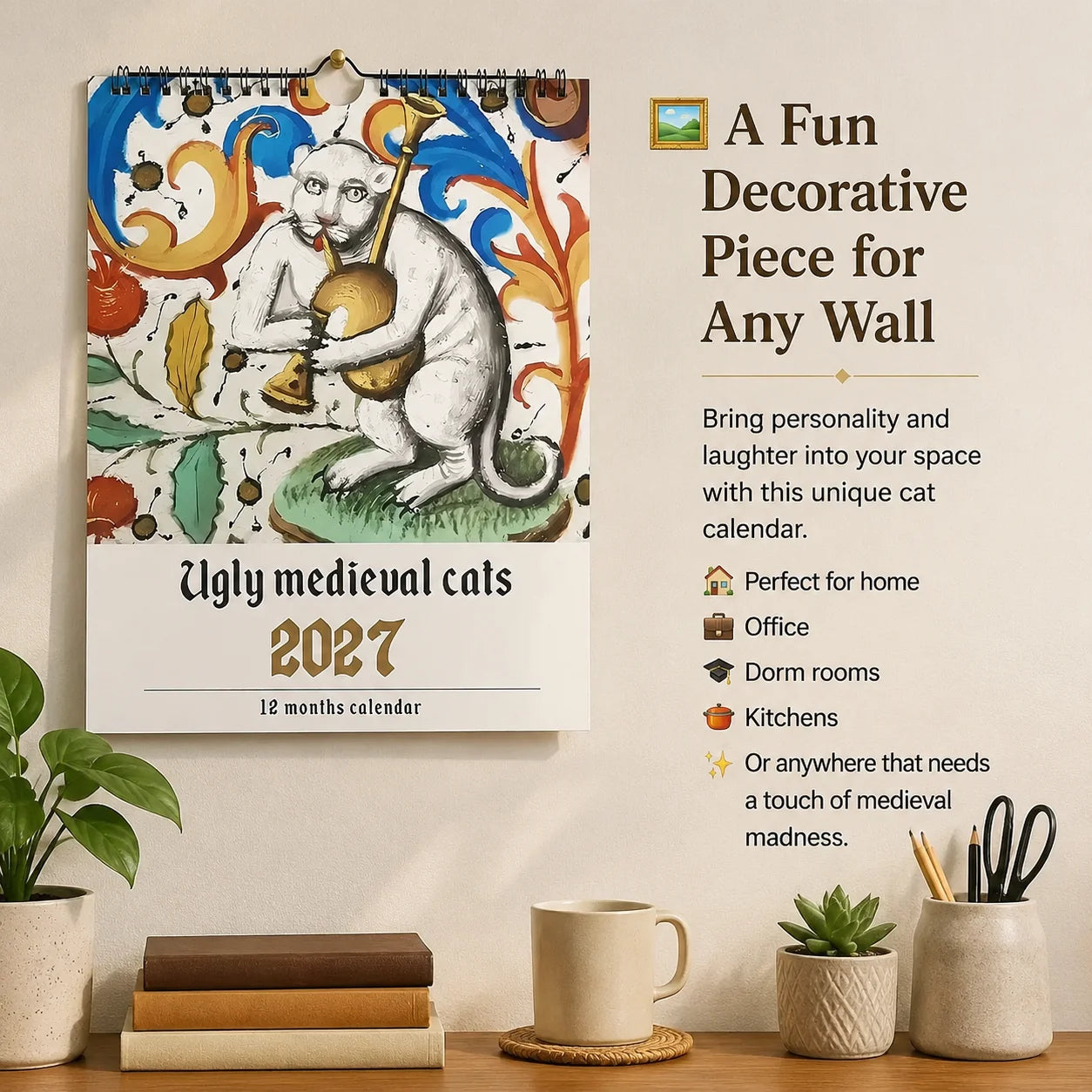 Ugly Medieval Cats Calendar 2027