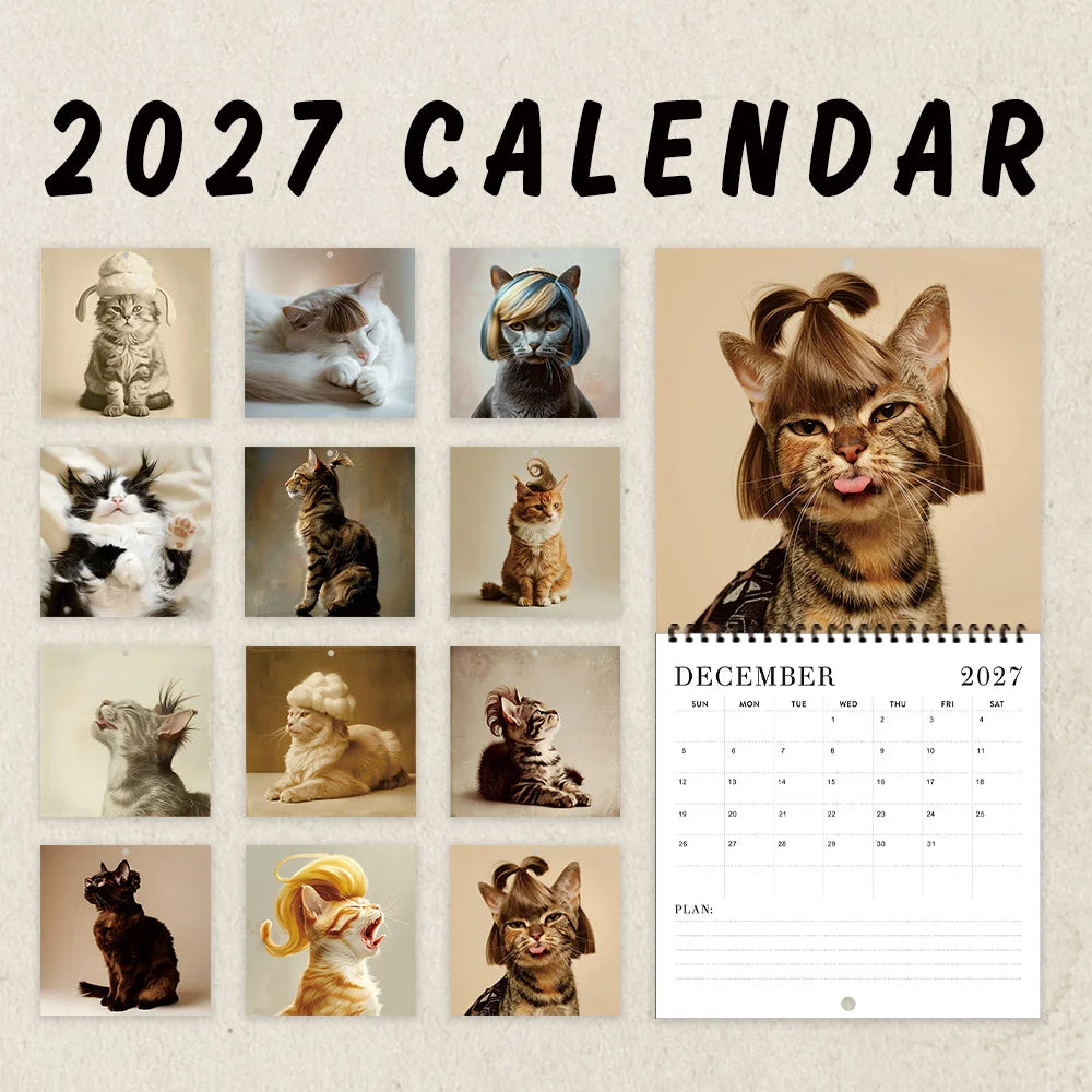 Silky Whiskers Cat Hairstyles Calendar 2027