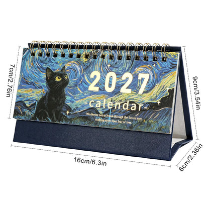 2027 Black Cat Desk Calendar
