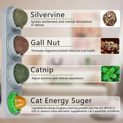 Four Catnip Ball Wall Toys