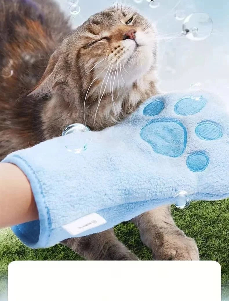 Cat Paw Grooming Glove Towel