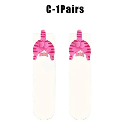 Funny Cat Socks with Fuzzy Balls