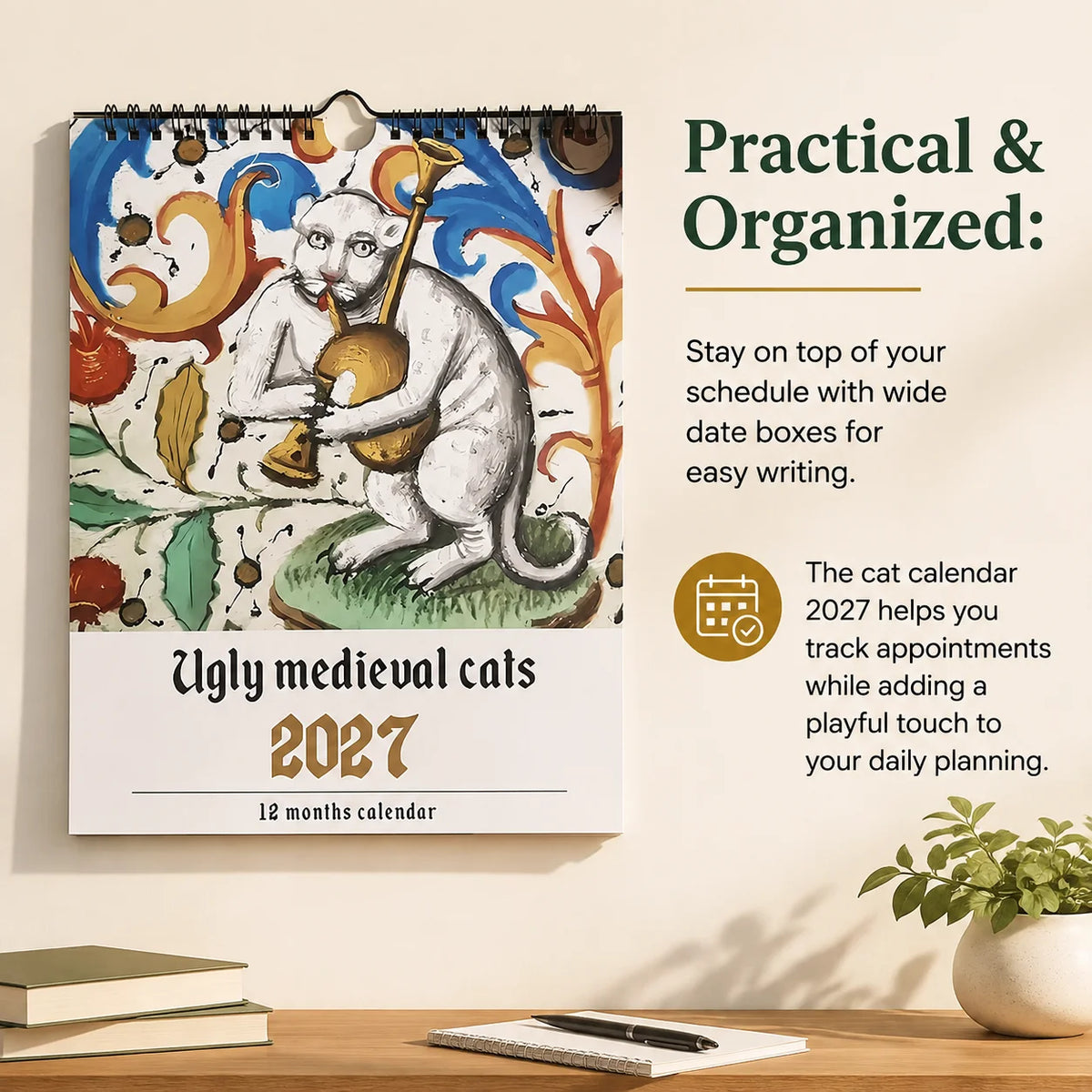 Ugly Medieval Cats Calendar 2027
