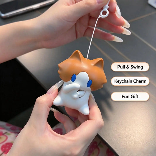 Waving Paw Cat Pull String Charm