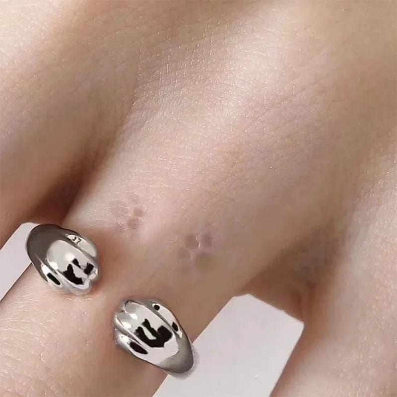 Silver Cute Cat Paw Ring