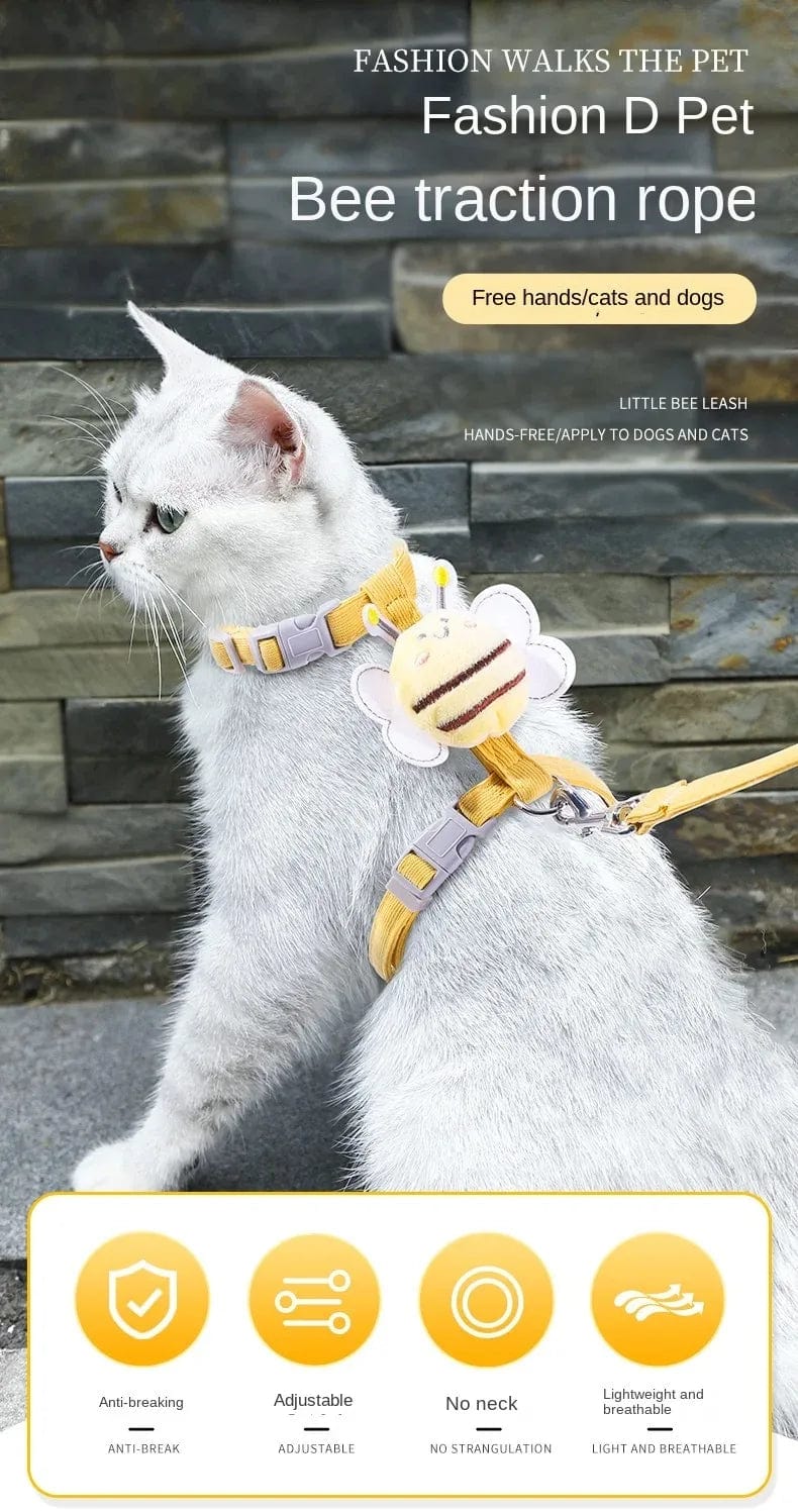 Bee-themed Cat Harness and Leash