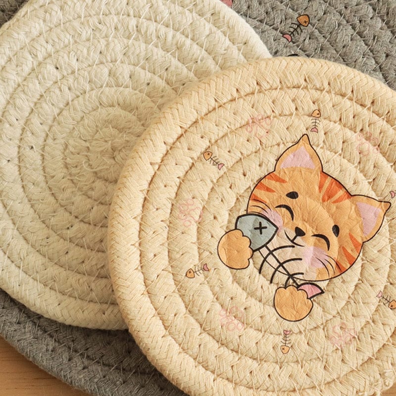 Cat breed coasters that are both cute and durable