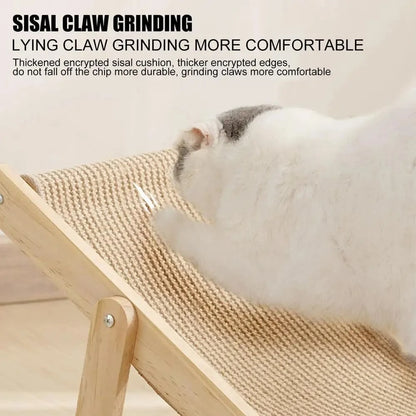 Scratch-resistant rocking chair for cats with solid wood frame