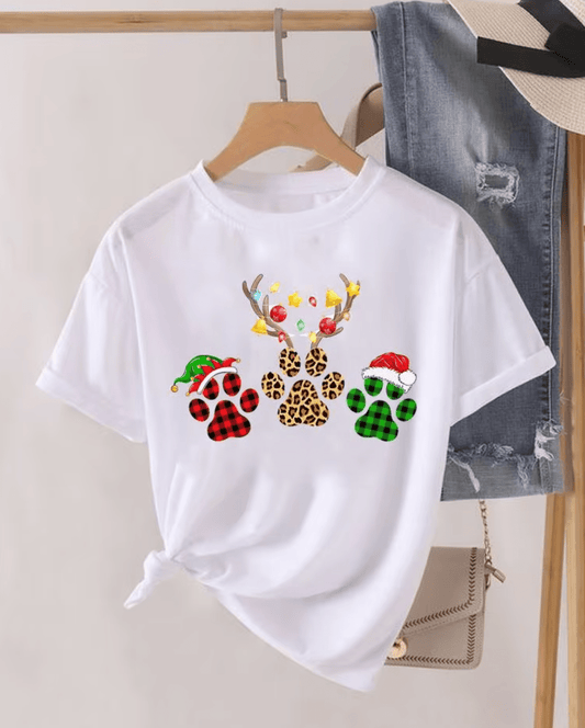 Cat Christmas Tshirts for Women