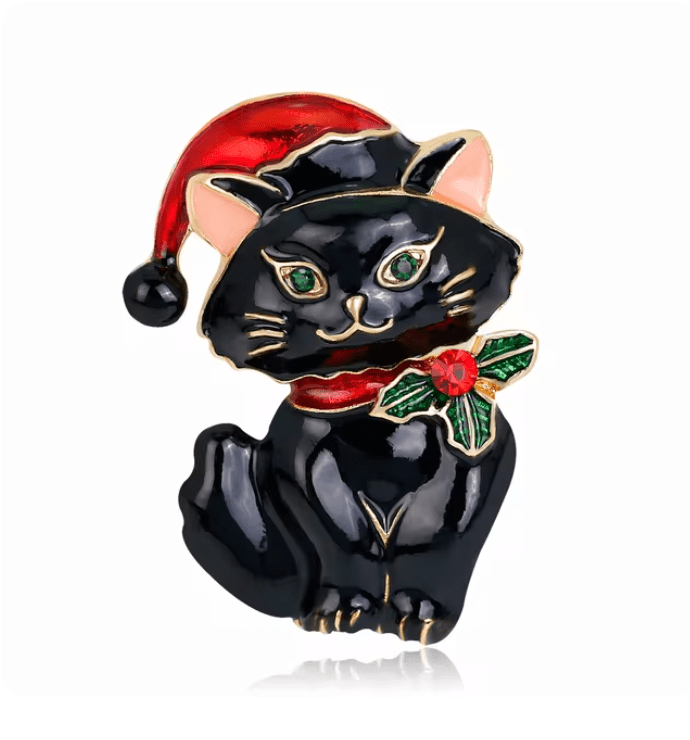 Creative Cat Pins Christmas Brooches