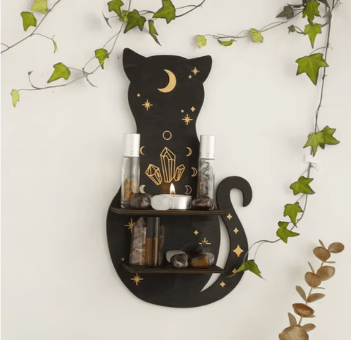 Mystical Cat Wall Shelf Display