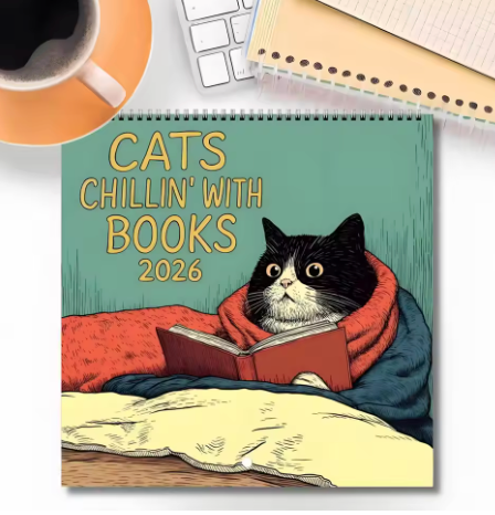 Cats Chillin' with Coffee and Books 2027 Calendar
