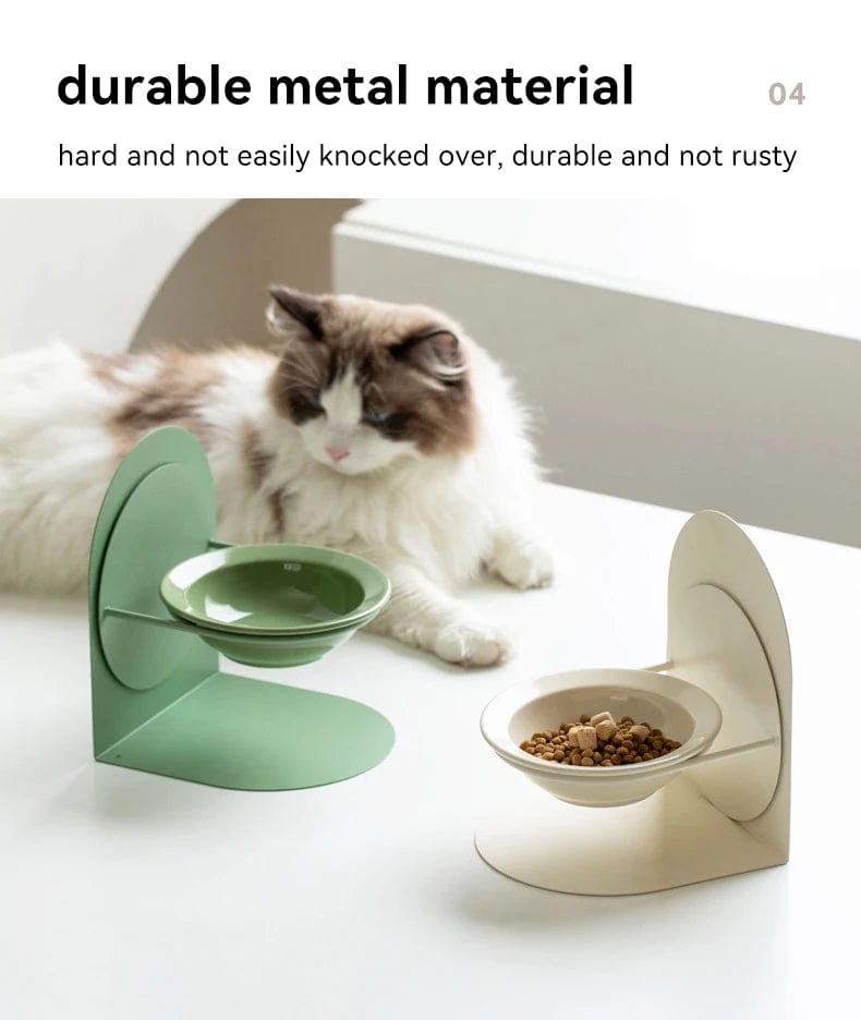 Detachable Adjustable cat ceramic bowl