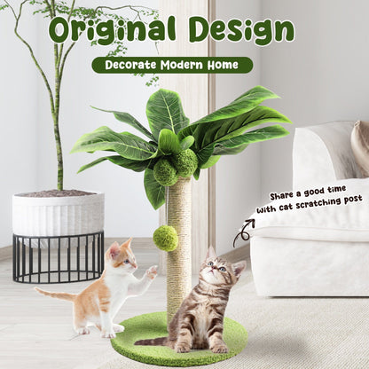 Delightful cat tree featuring scratching post