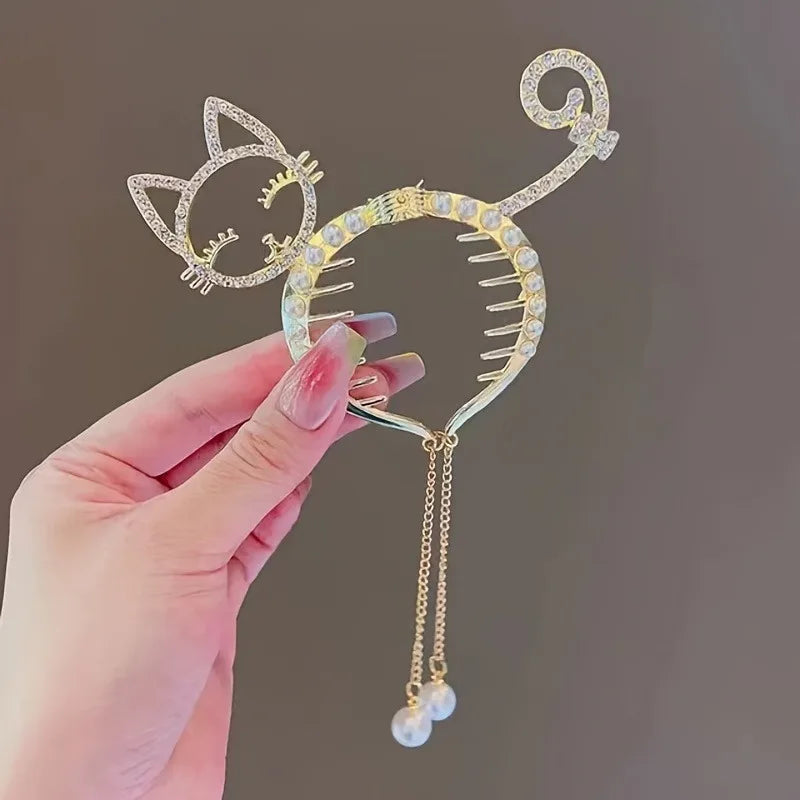 Cat Mom Tassel Hair Clip